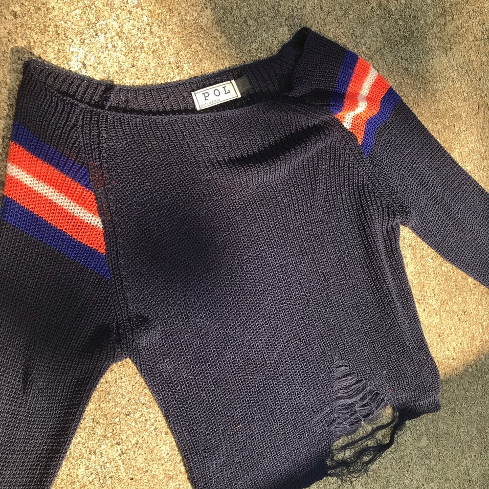 Too Cool Distressed Sweater by P O L
